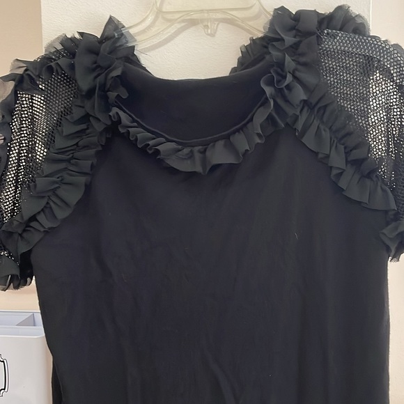 Black, short sleeve sweater with decorative sleeves - Picture 3 of 4